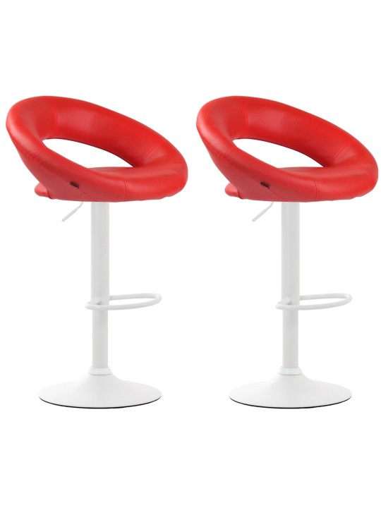 Conjunto de 2 bancos altos em pele sintética Olinda, vermelho Conjunto de 2 bancos altos em pele sintética Olinda, vermelho