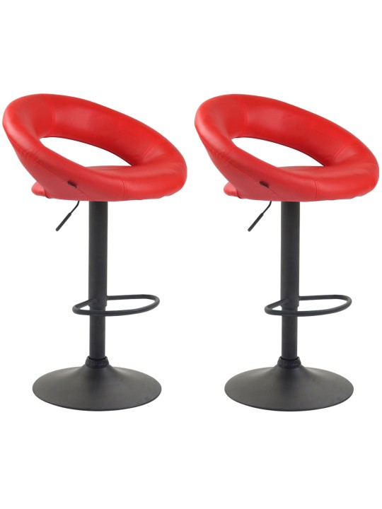 Conjunto de 2 bancos altos em pele sintética Olinda, vermelho