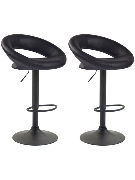 Conjunto de 2 bancos altos em pele sintética Olinda, preto