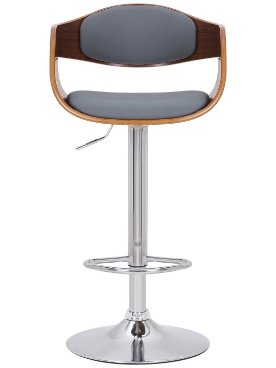 Conjunto de 2 bancos altos em pele sintética Kingston C, nogueira/cinza