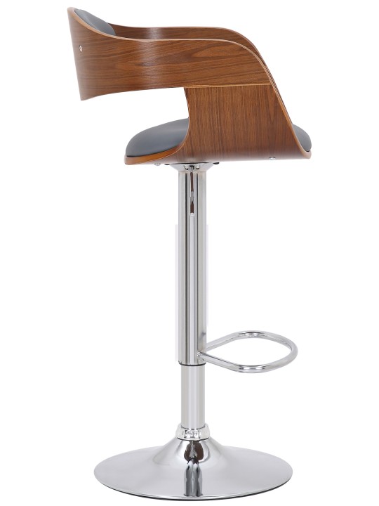 Conjunto de 2 bancos altos em pele sintética Kingston C, nogueira/cinza