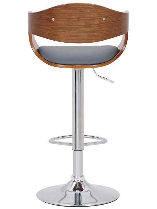 Conjunto de 2 bancos altos em pele sintética Kingston C, nogueira/cinza