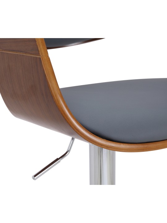 Conjunto de 2 bancos altos em pele sintética Kingston C, nogueira/cinza