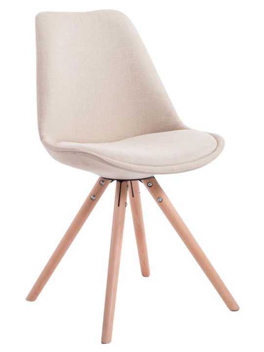 Conjunto de 4 cadeiras tecido Toulouse Natura redonda, creme