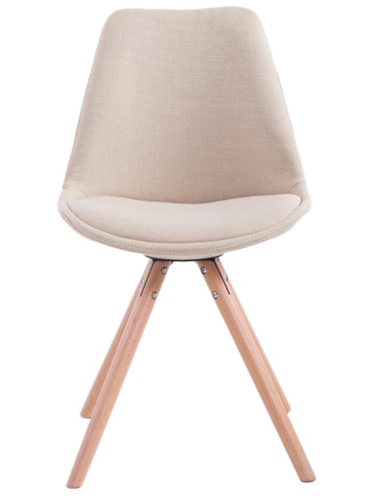 Conjunto de 4 cadeiras tecido Toulouse Natura redonda, creme