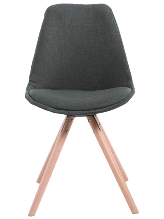 Conjunto de 4 cadeiras tecido Toulouse Natura redonda, cinza escuro