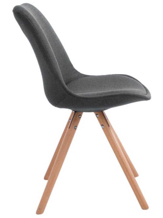 Conjunto de 4 cadeiras tecido Toulouse Natura redonda, cinza escuro