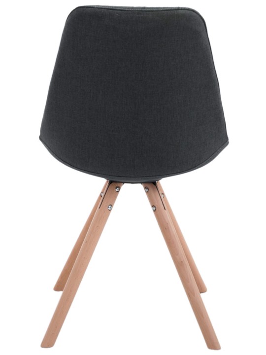 Conjunto de 4 cadeiras tecido Toulouse Natura redonda, cinza escuro