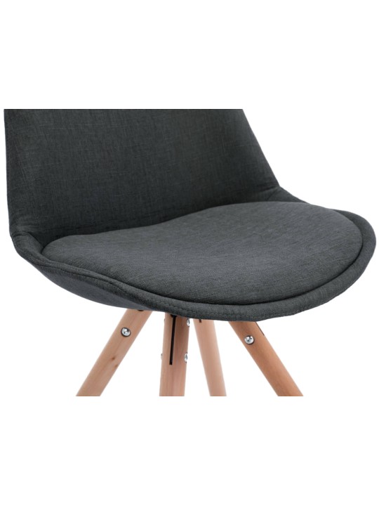 Conjunto de 4 cadeiras tecido Toulouse Natura redonda, cinza escuro