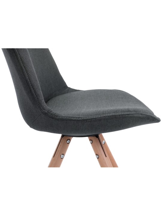 Conjunto de 4 cadeiras tecido Toulouse Natura redonda, cinza escuro