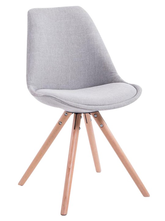 Conjunto de 4 cadeiras tecido Toulouse Natura redonda, cinza