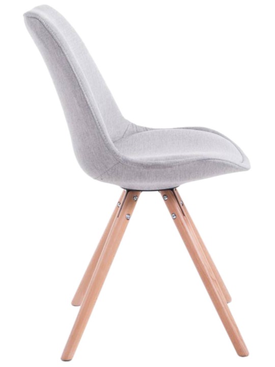 Conjunto de 4 cadeiras tecido Toulouse Natura redonda, cinza