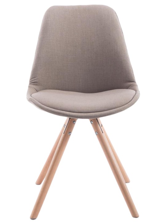 Conjunto de 4 cadeiras tecido Toulouse Natura redonda, taupe