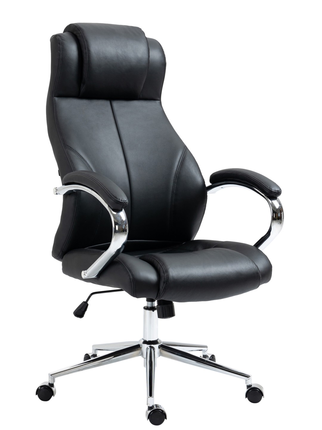 Cadeira de escritório Salford em pele genuína, preto