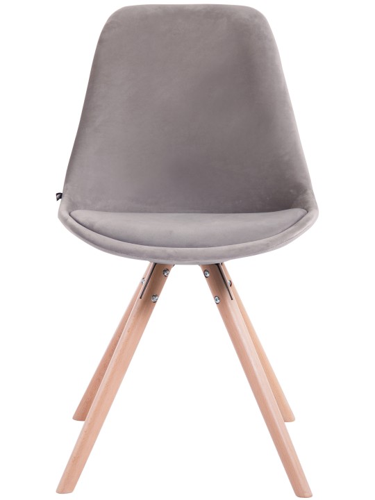 Conjunto de 4 cadeiras Toulouse veludo redondo natural, cinza