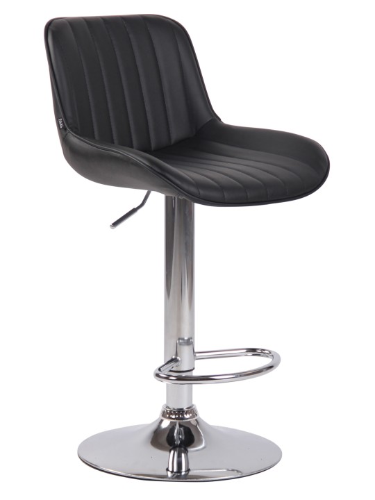 Conjunto de 2 bancos altos Lentini em pele sintética cromada, preto