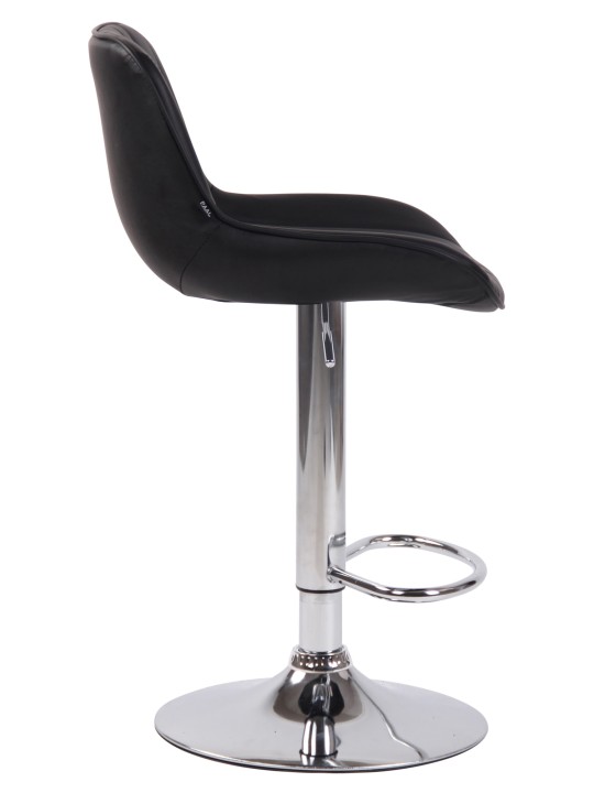 Conjunto de 2 bancos altos Lentini em pele sintética cromada, preto