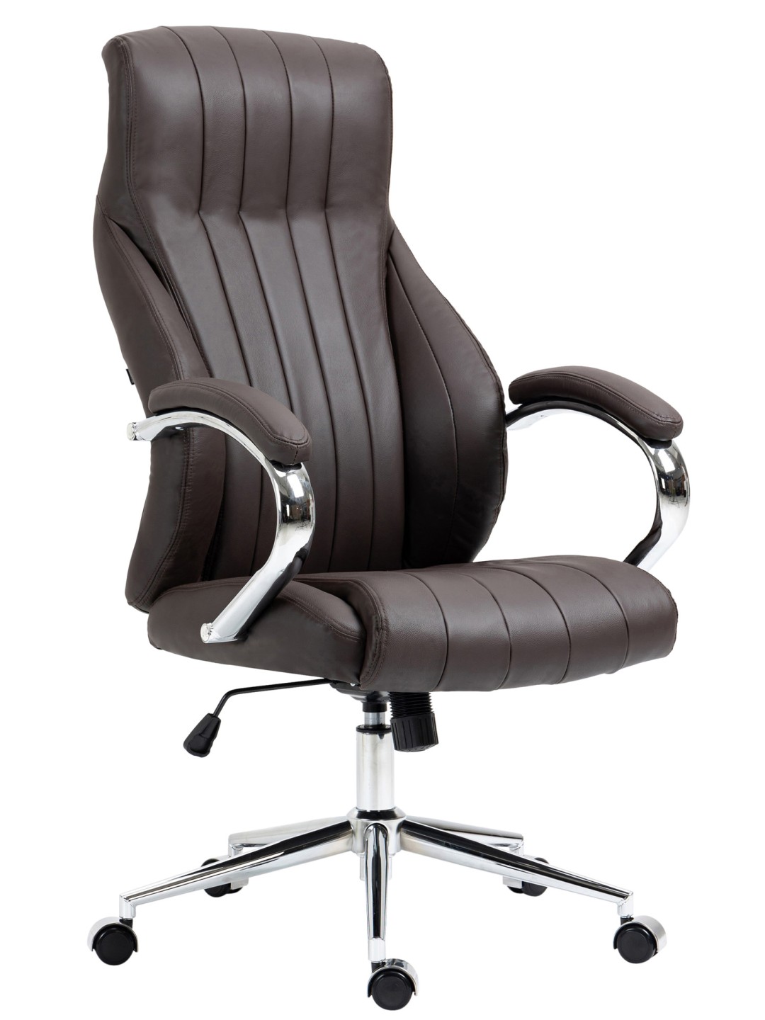 Cadeira de escritório Wigan em pele genuína, castanho