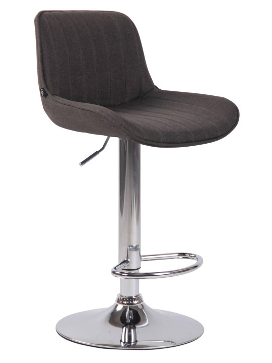 Conjunto de 2 bancos altos em tecido Lentini cromado, cinza escuro