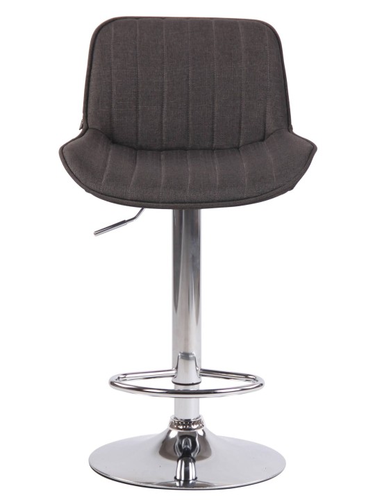 Conjunto de 2 bancos altos em tecido Lentini cromado, cinza escuro