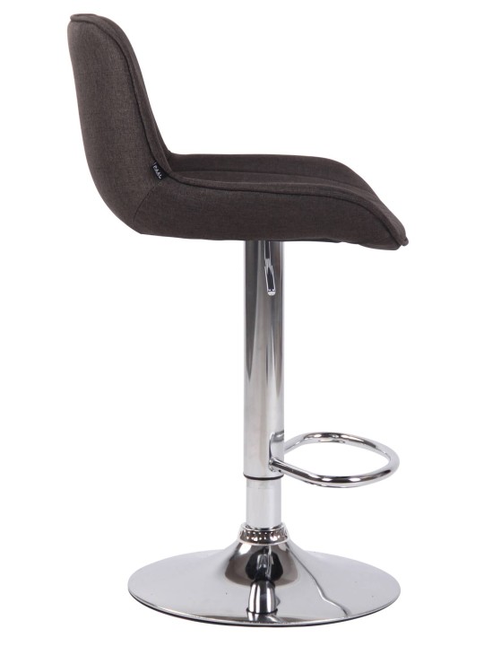 Conjunto de 2 bancos altos em tecido Lentini cromado, cinza escuro