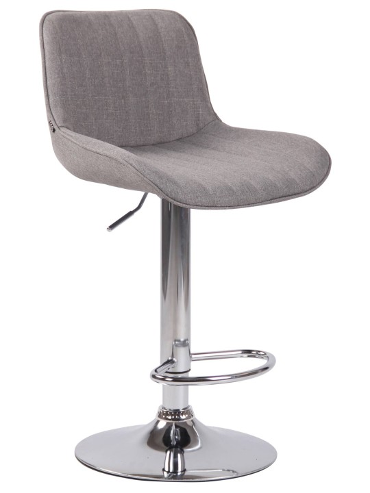 Conjunto de 2 bancos altos em tecido Lentini cromado, cinza Conjunto de 2 bancos altos em tecido Lentini cromado, cinza