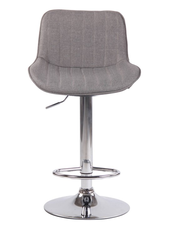 Conjunto de 2 bancos altos em tecido Lentini cromado, cinza Conjunto de 2 bancos altos em tecido Lentini cromado, cinza