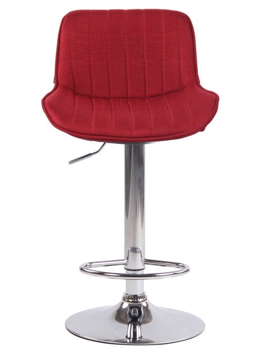 Conjunto de 2 bancos altos em tecido Lentini cromado, vermelho