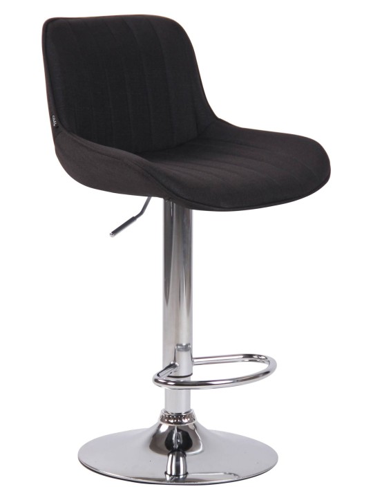 Conjunto de 2 bancos altos em tecido Lentini cromado, preto