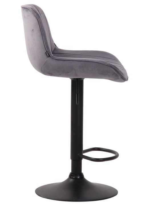 Conjunto de 2 bancos altos Lentini veludo, cinza escuro