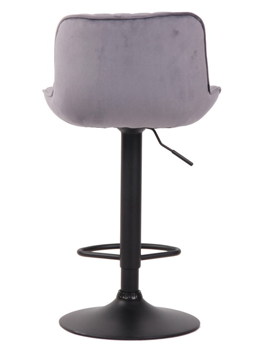 Conjunto de 2 bancos altos Lentini veludo, cinza escuro