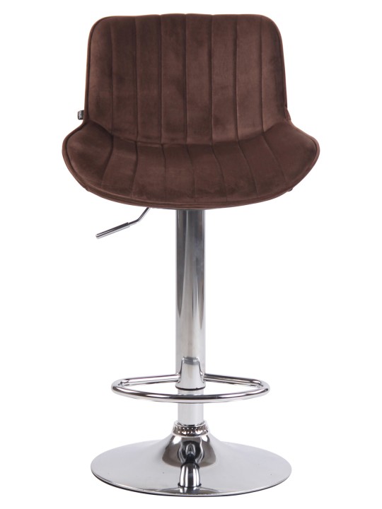 Conjunto de 2 bancos altos Lentini veludo cromado, castanho