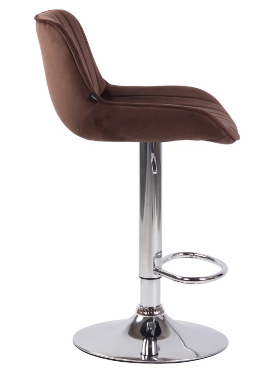 Conjunto de 2 bancos altos Lentini veludo cromado, castanho