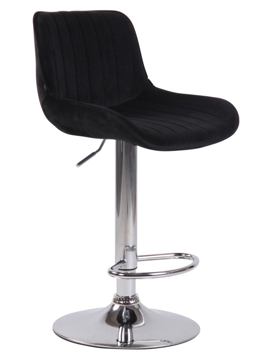 Conjunto de 2 bancos altos Lentini veludo cromado, preto