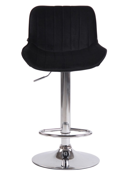 Conjunto de 2 bancos altos Lentini veludo cromado, preto