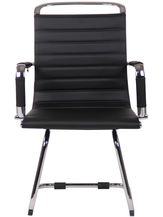 Conjunto de 2 cadeiras para visitantes Balve em couro sintético, preto