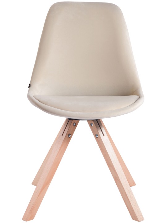 Conjunto de 4 cadeiras Toulouse veludo quadrado natural, creme