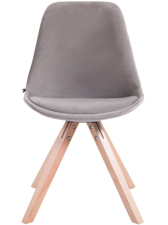 Conjunto de 4 cadeiras Toulouse veludo quadrado natural, cinza