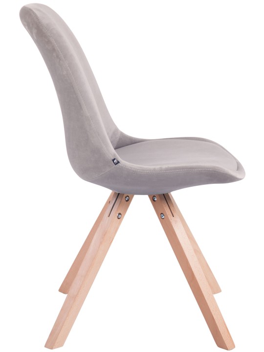 Conjunto de 4 cadeiras Toulouse veludo quadrado natural, cinza