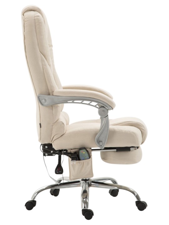 Cadeira de escritório tecido Pacific com função de massagem, creme