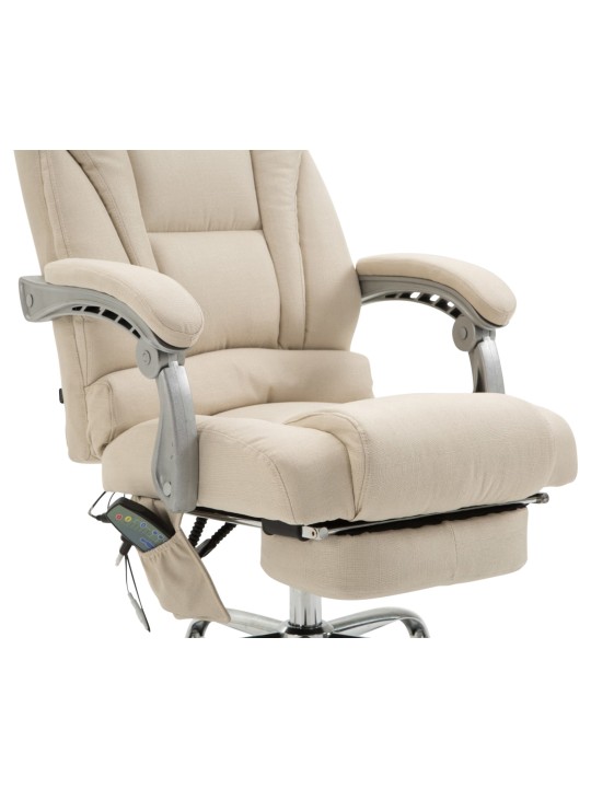 Cadeira de escritório tecido Pacific com função de massagem, creme