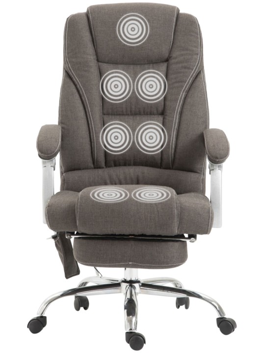 Cadeira de escritório tecido Pacific com função de massagem, cinza escuro