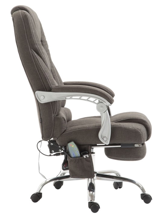 Cadeira de escritório tecido Pacific com função de massagem, cinza escuro