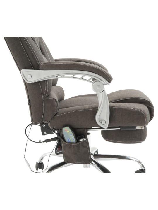 Cadeira de escritório tecido Pacific com função de massagem, cinza escuro