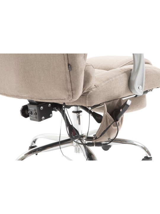 Cadeira de escritório tecido Pacific com função de massagem, taupe
