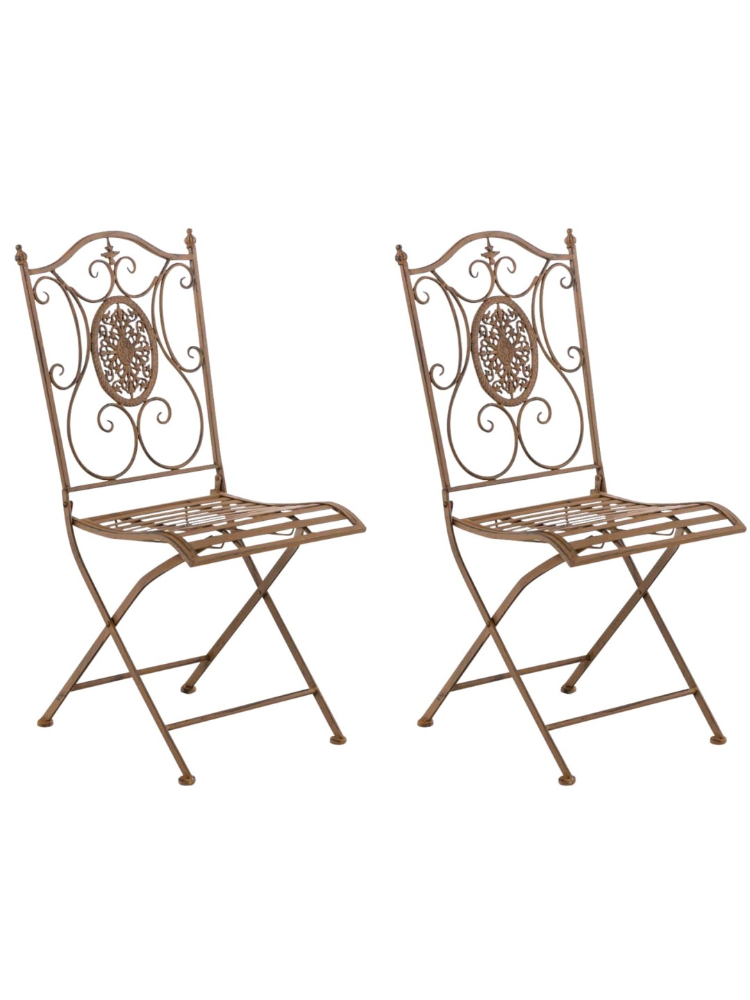 Conjunto de 2 cadeiras Sibell, castanho antigo