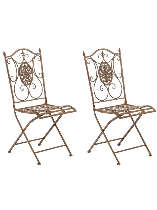 Conjunto de 2 cadeiras Sibell, castanho antigo