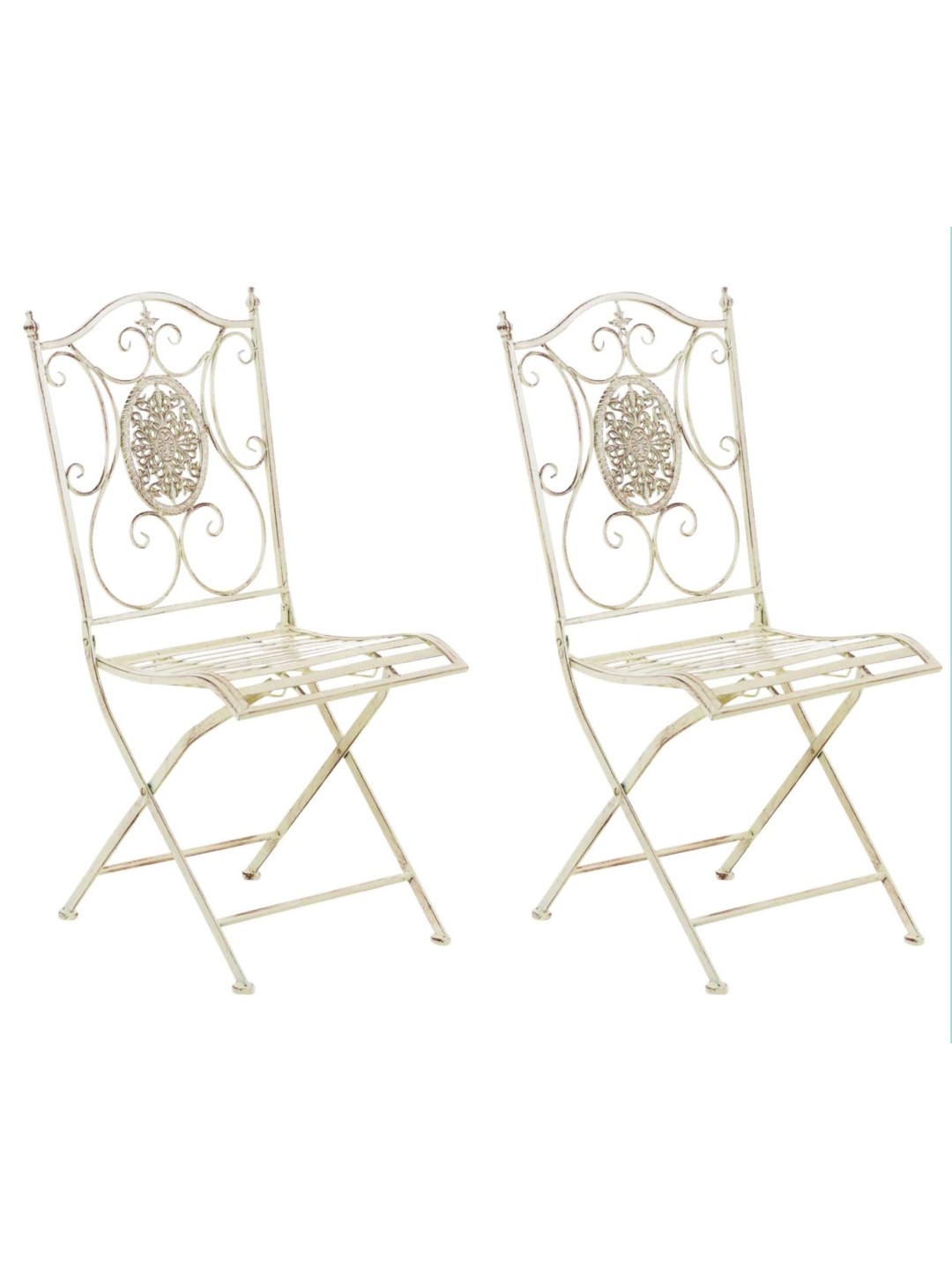 Conjunto de 2 cadeiras Sibell, creme antigo