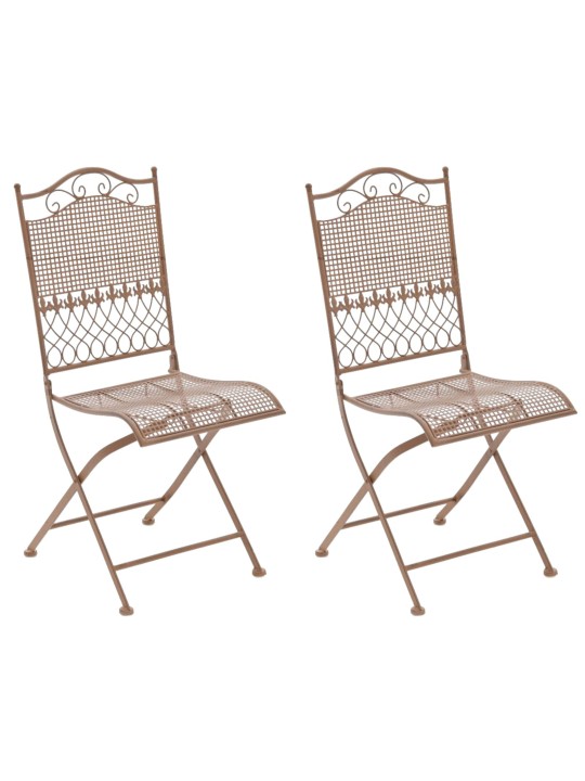 Conjunto de 2 cadeiras de jardim Kiran, castanho antigo