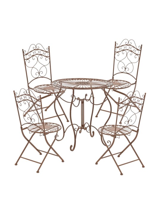 Conjunto de 2 cadeiras de jardim Kiran, castanho antigo